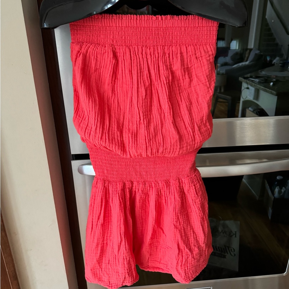 Michael Stars LA cotton gauze strapless minidress